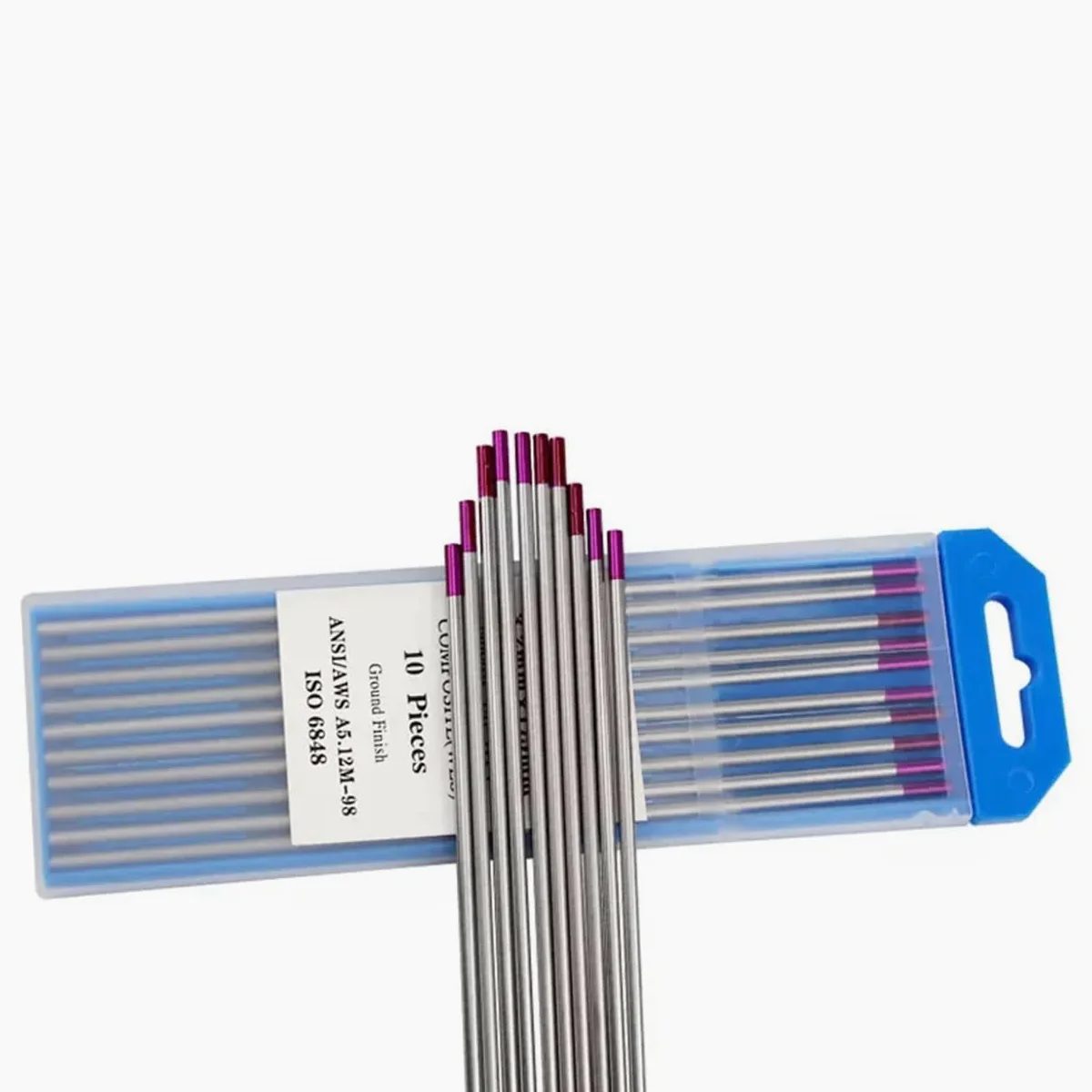 Wolfram-Elektrode WE3, 10 Stück, Lila, Wolfram-Elektrode für WIG-Schweißen, Durchmesser 2.4 mm, Länge 175 mm