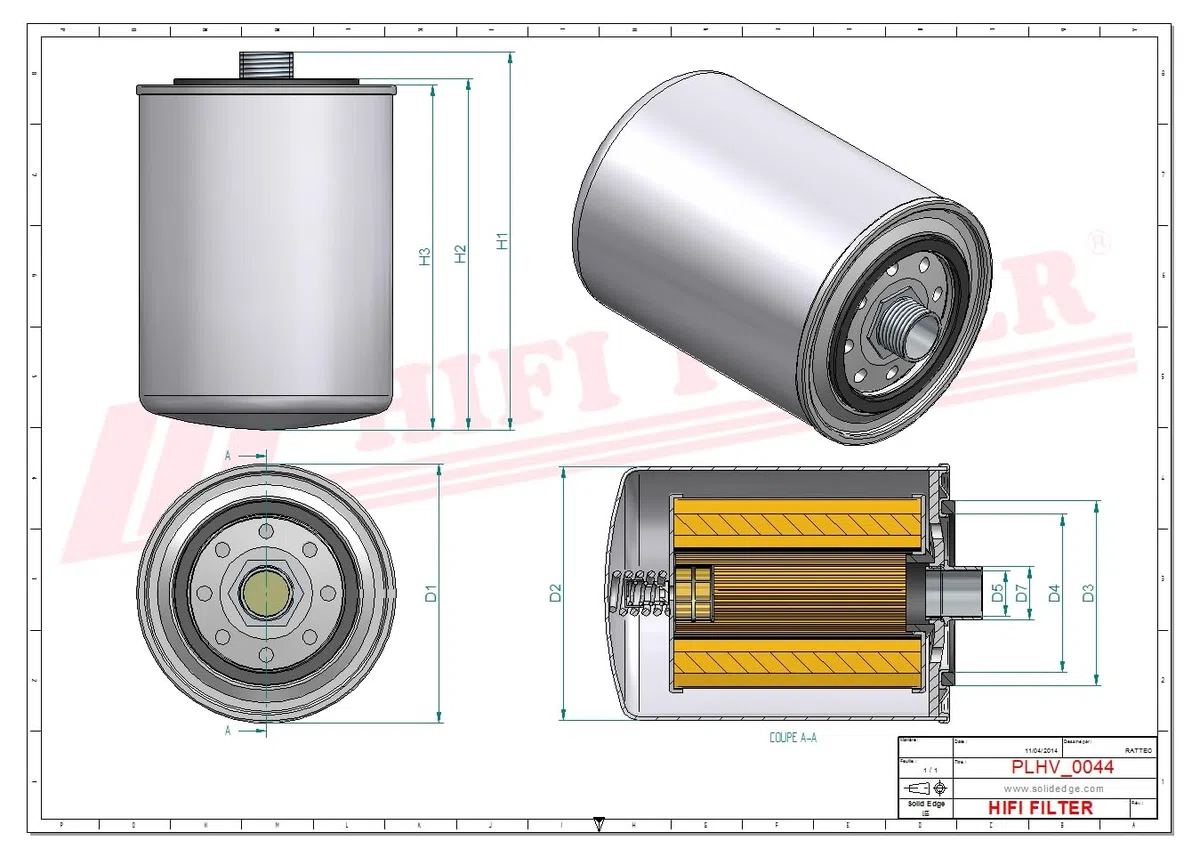 HIFI FILTER Hydraulikfilter SH 62033 kompatibel mit SPH 9247, HF8084