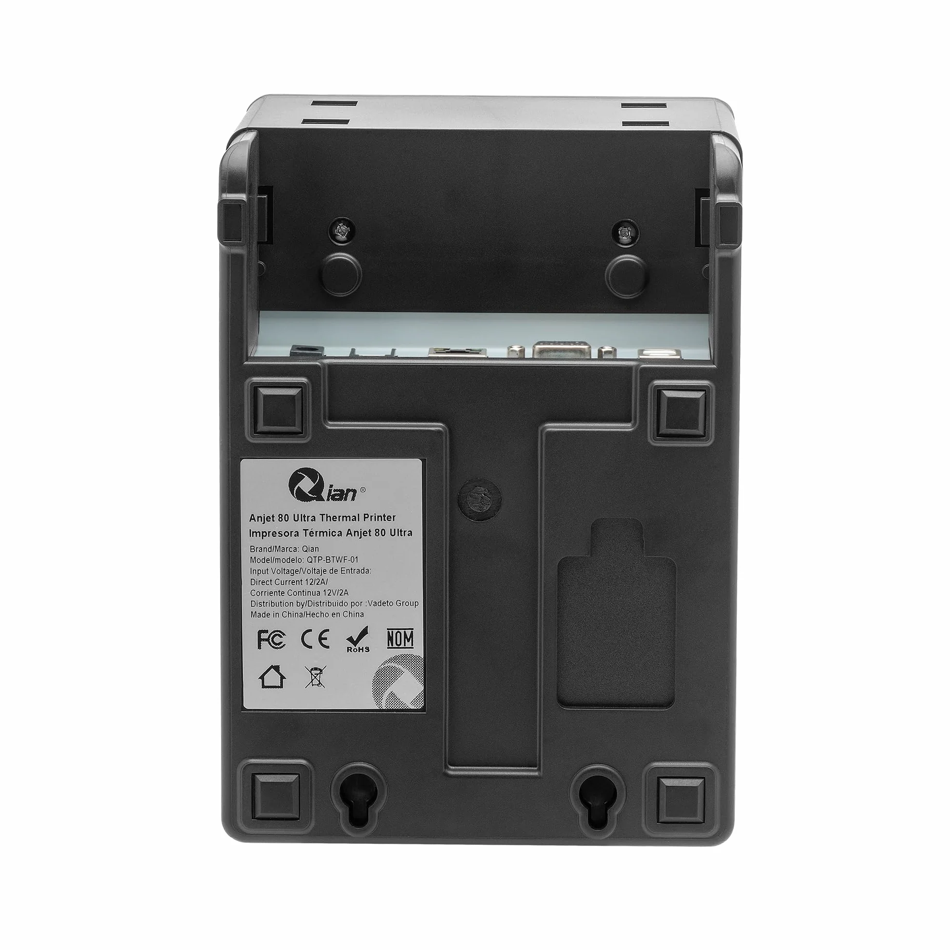 QIAN Anjet80 80mm Thermo-Belegdrucker TPV POS Automatischer Schnitt ESC/POS | Geschwindigkeit 160 mm/s | Treiber Windows | Bluetooth, USB, Ethernet (Schwarz)