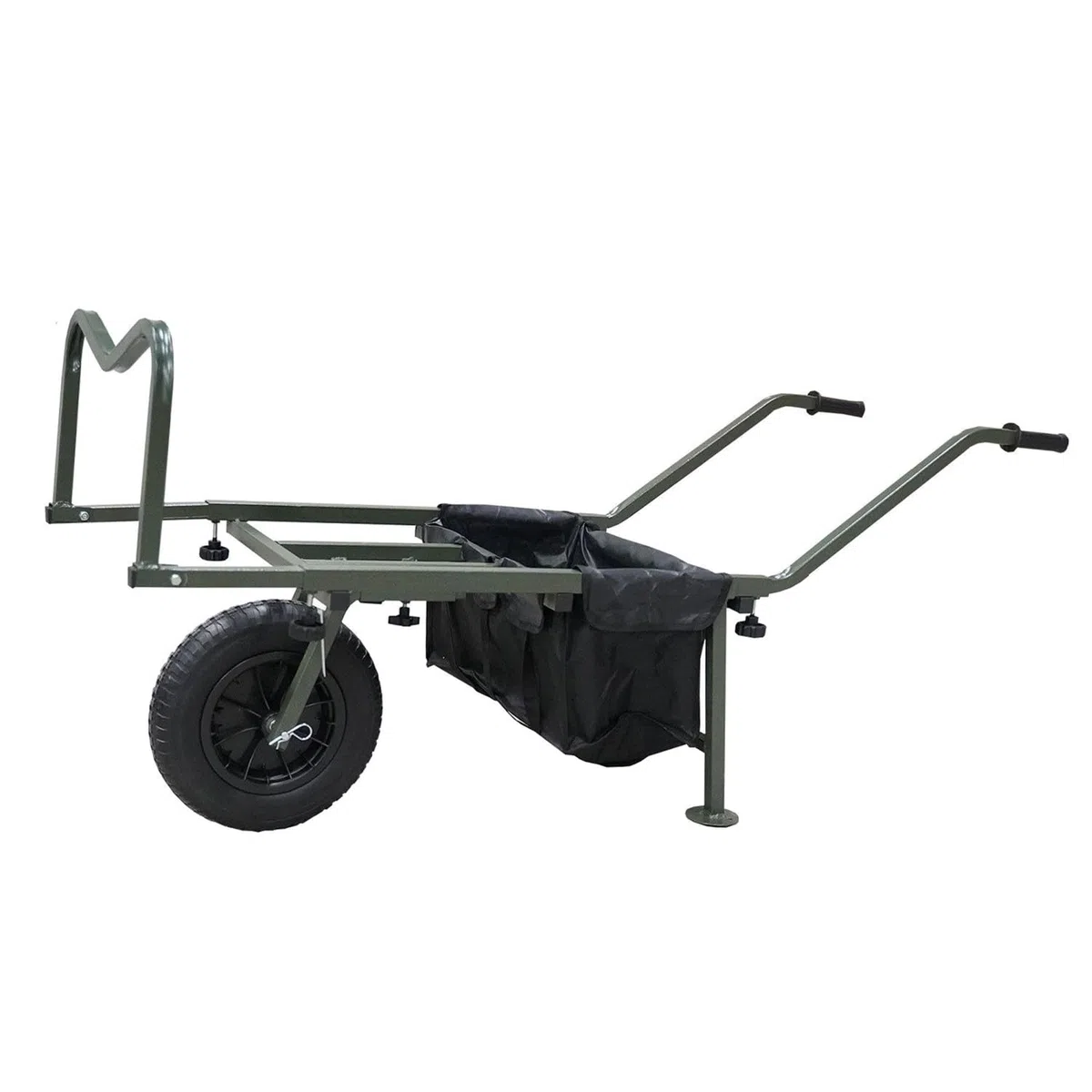 Carp Trolley MK II – Wendiger Angel-Transportwagen bis 75kg – Längenverstellbare Ladefläche & Luftbereifung – Inklusive Gepäcktasche – Klappbares Stahlrohrgestell