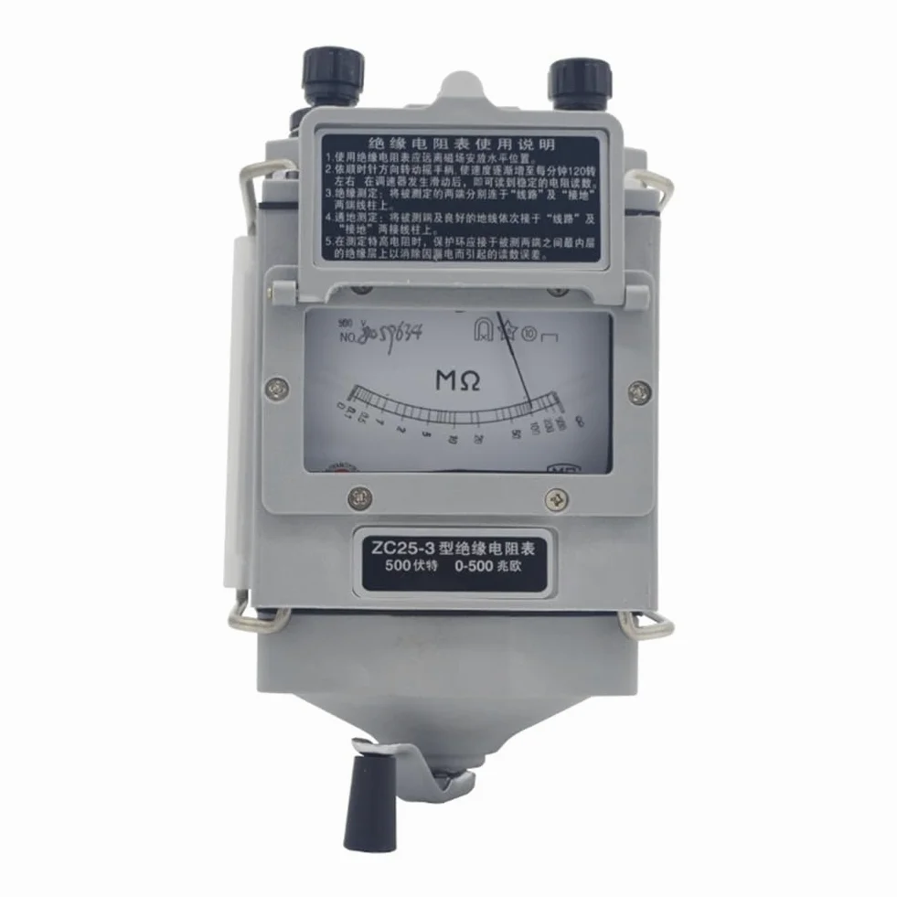 ZC25-4 Isolationswiderstandsprüfer, 1000 V, Tramegger, Elektriker, Megohmmeter, Handkurbel, Tramegger, Kunststoff