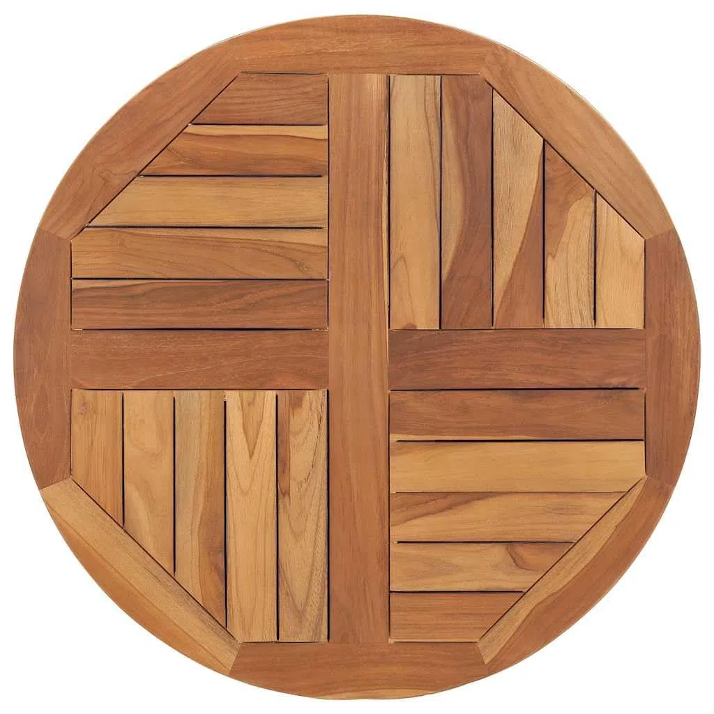vidaXL Teak Massiv Tischplatte Massivholzplatte Holzplatte Ersatztischplatte Holz Platte für Esstisch Esszimmertisch Rund 2,5cm 70cm