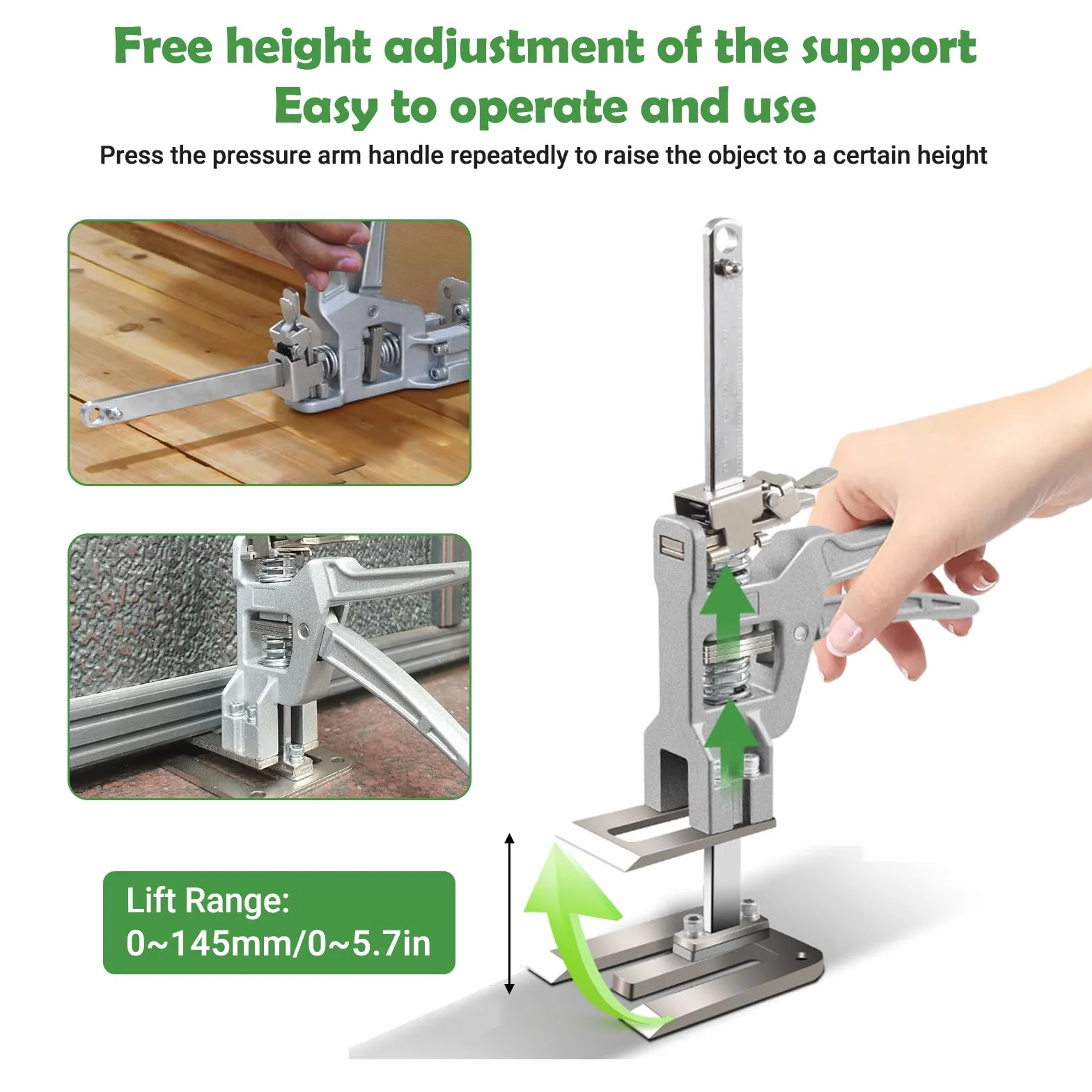 Arbeitssparender Arm, 2 Stück Arm Handwerkzeugheber mit Skala, Bis Zu 400KG Fliesenheber Hebewerkzeug, Multifunktional, Höhenverstellung, Hebevorrichtung für Türen, Möbel, Schrank, Board-Heber