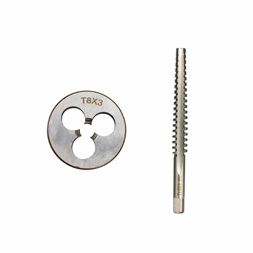 2 stücke Linkshänder HSS Trapezgewinde Tap und Die Set TR8 TR10 TR12 TR14 TR16 TR16 Metrische Schraube Tap-Matcher Linke Handgewinde Werkzeuge-Tr14x2.