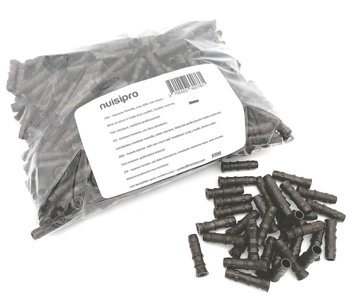 DALEP, 500 Stück Holzeinspritzdüsen Ø 9,5 mm – 609500, ohne Kopf, Hammer, für wasserabweisendes Holz, Holzeinspritzung, Behandlung von Dachböden, Verkauf pro Packung mit 500 Stück
