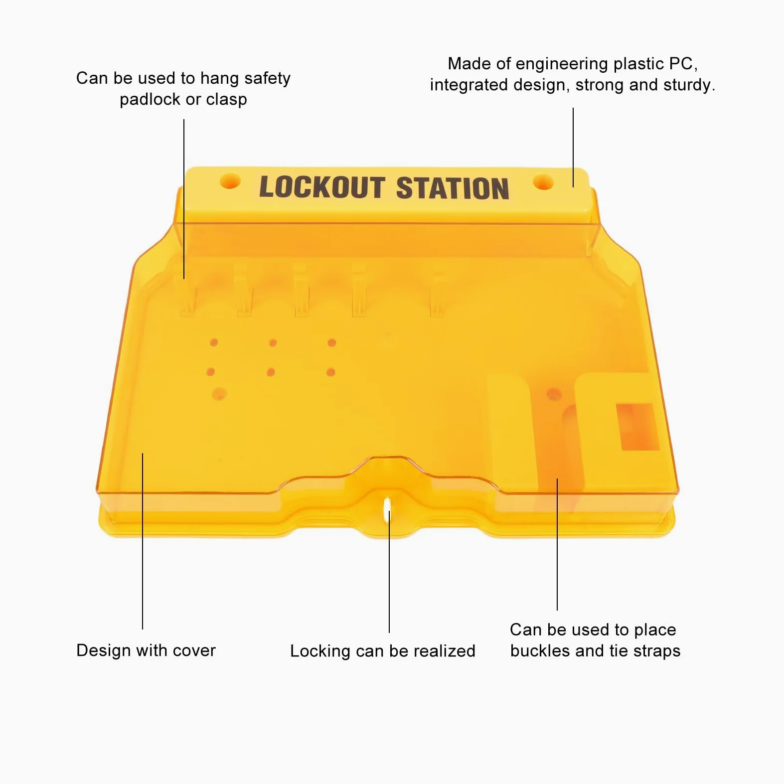 Lockout Tagout Station, Lockout Tag Out Kit Board mit 2 Haspen und 10, transparente Abdeckung Wandmontage Lockout Sicherheitsversorgung