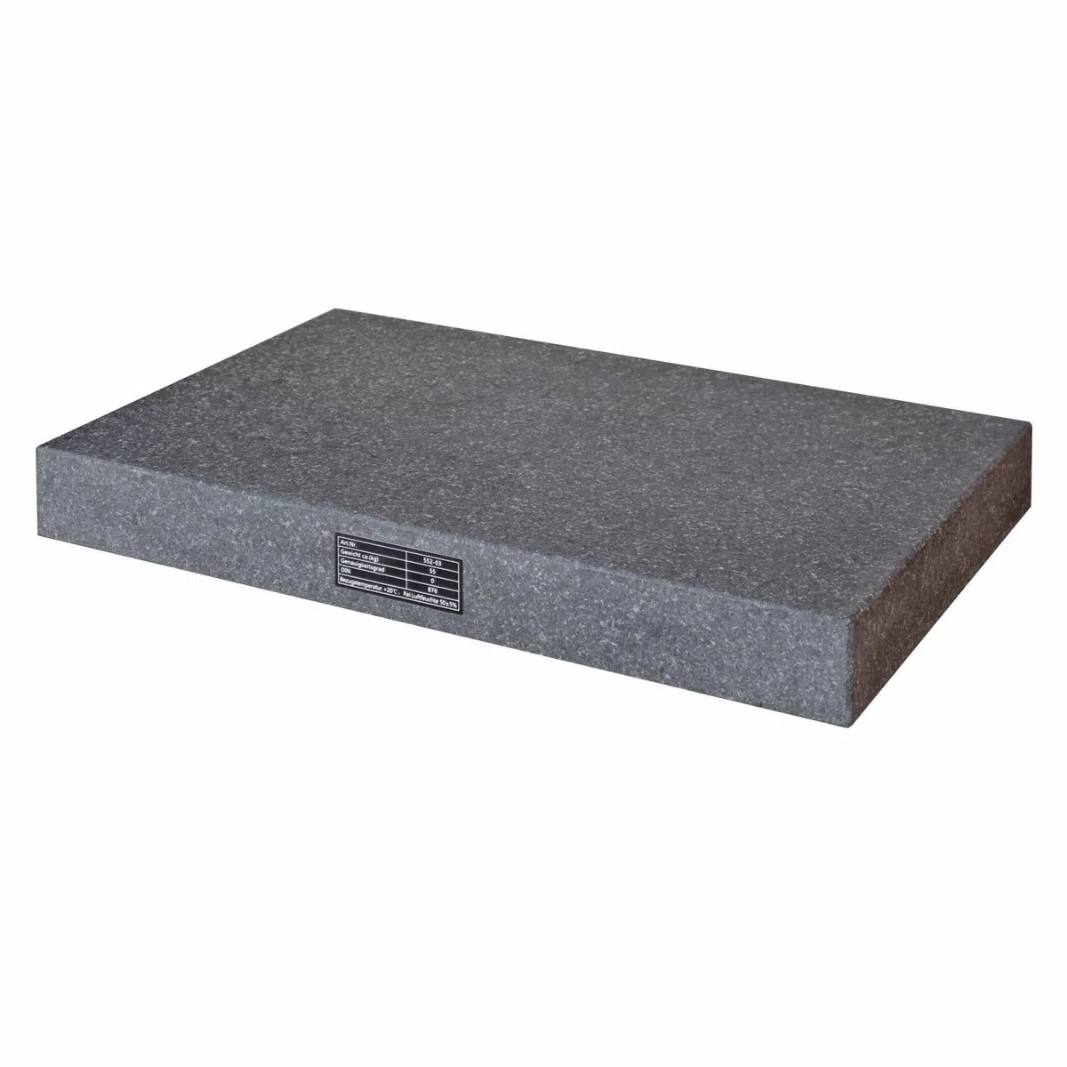 ASIMETO Granit-Messplatte Kontrollplatte DIN 876/0 – 400 x 250 x 50 mm, feingeschliffene Oberfläche, mit Werkskalibrierschein
