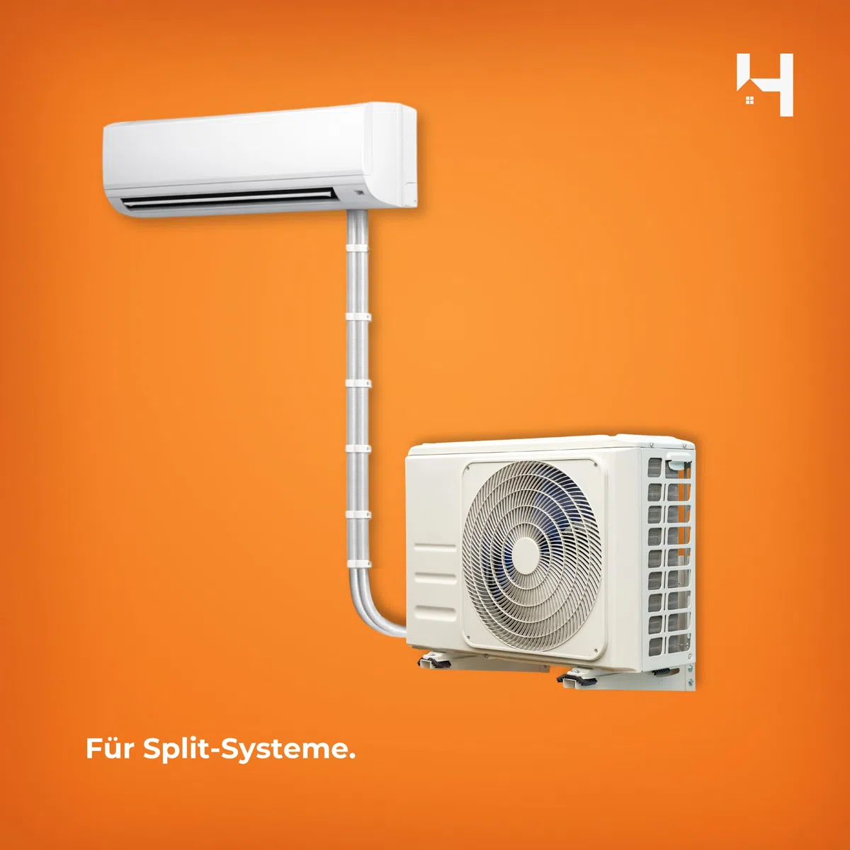 HausHeld® Doppelrohr Klimaanlage 1/4" x 3/8" – 6 m | Kupfer-Verbundrohr vorisoliert Split-System Kältemittelleitung R32/R410A/R407C | Wandstärke 1,0 mm | PE-Isolierung BL-s1,d0 | ohne Bördelung