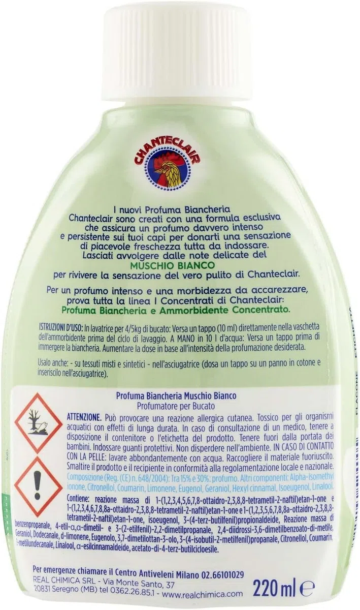 Chanteclair, I Concentrati, Profuma biancheria,muschio bianco, Duft Leinen, Weißer Moschus 8x 220 ml & Italian Gourmet polpa 400g