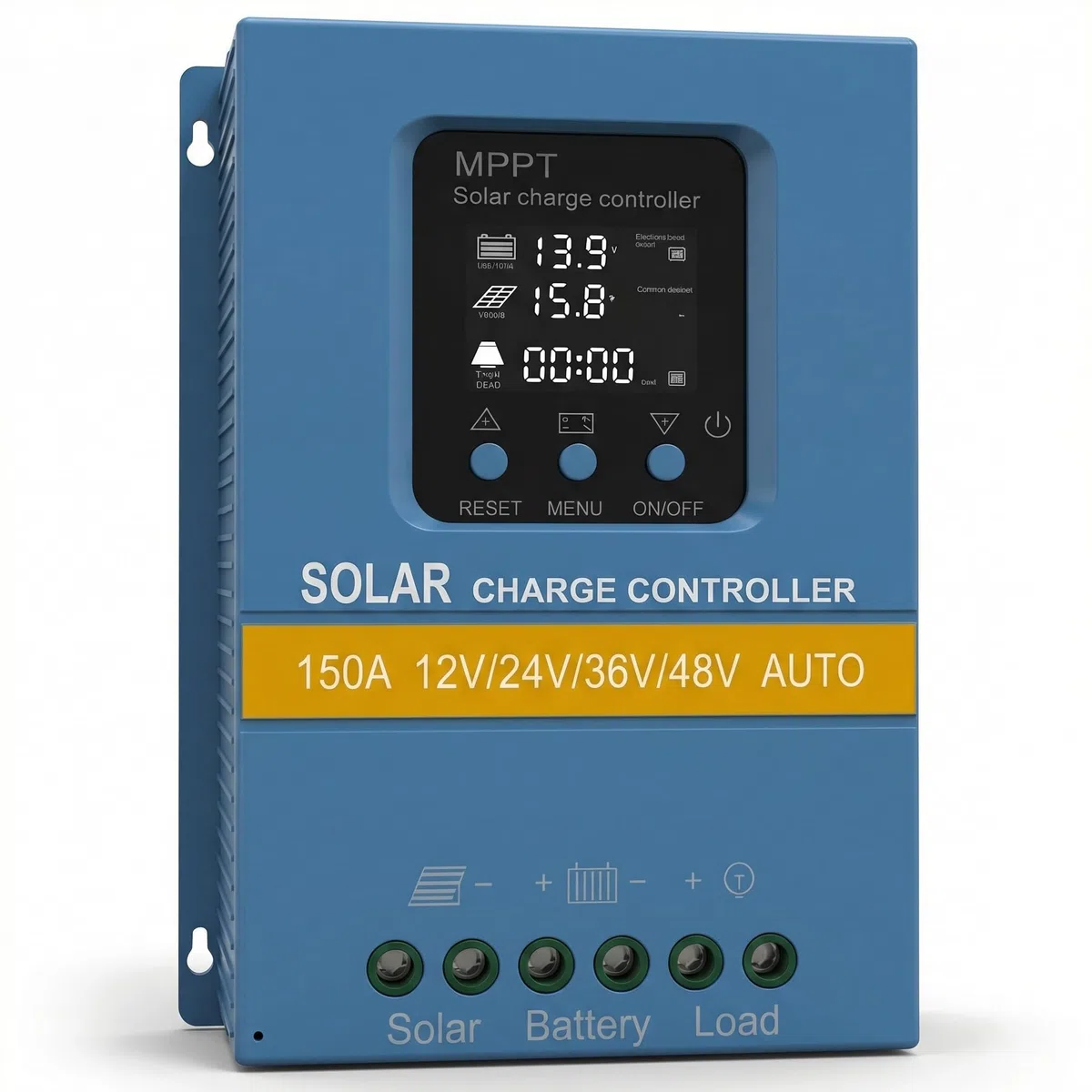Solar Laderegler 150A 12V 24V 36V 48V Intelligente Erkennung LCD-Anzeige Batterieintelligenter Regler Max. 100V Eingang Doppelte USB für Blei/Lithium-Batterien