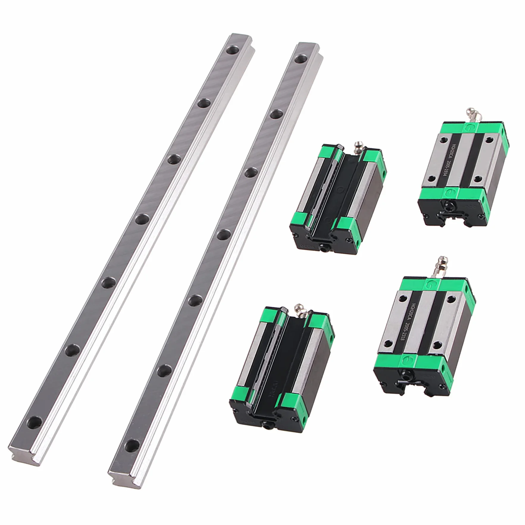 Linearführung Set HGR20-400mm Linearführungsschiene mit Gleitblock + SFU1605-450mm Kugelumlaufspindel Linearschiene mit Kugelmutter, BF/BK12, DSG16H, Kupplung + Zubehör für CNC