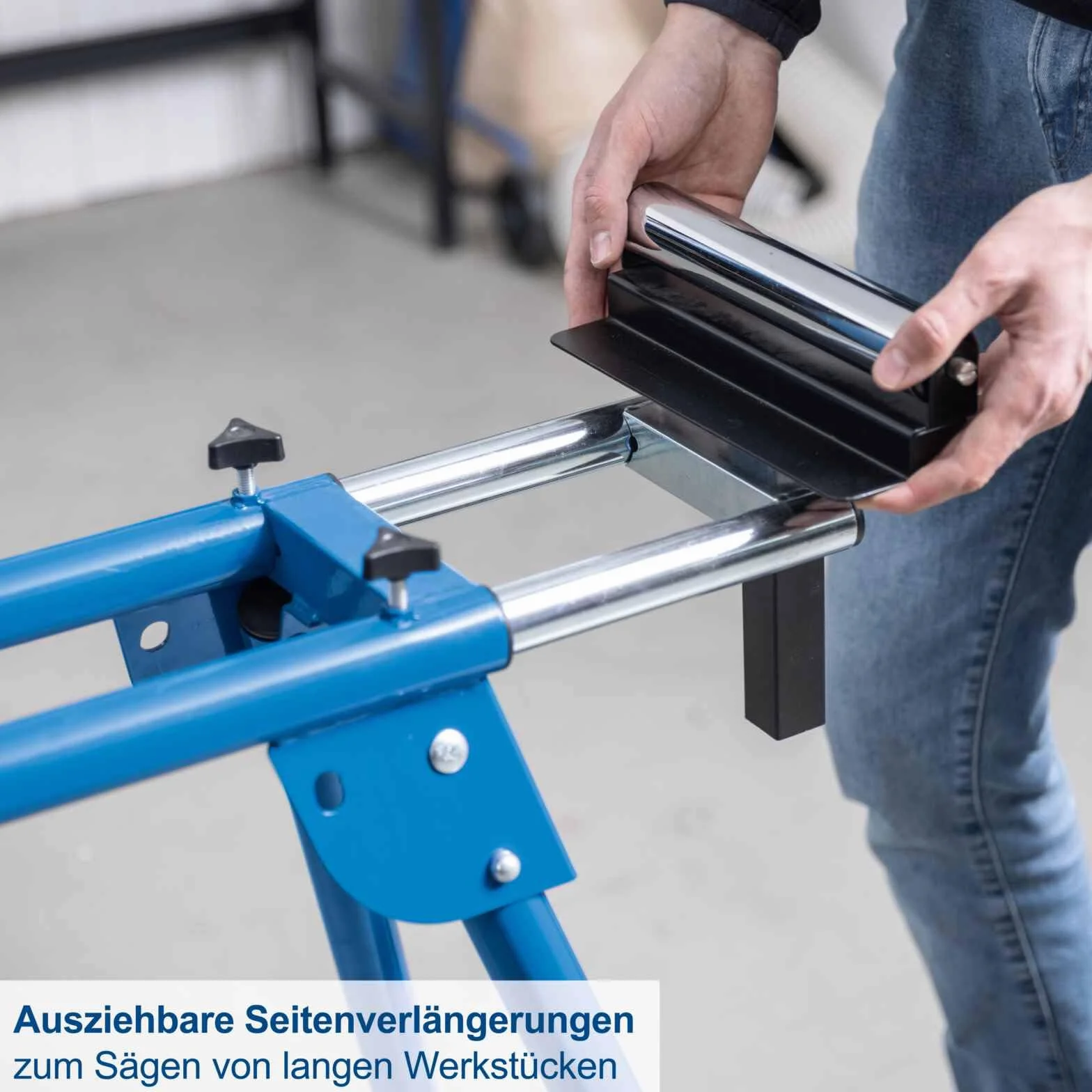 Scheppach Untergestell Arbeitstisch UMF1600 | Maschinentisch für Kappsägen, Schleifmaschinen, Dekupiersägen & Tischbohrmaschinen | Last 200kg | Höhe 740mm | Ausziehbar 1000-1650mm | Auflagenhöhe 910mm