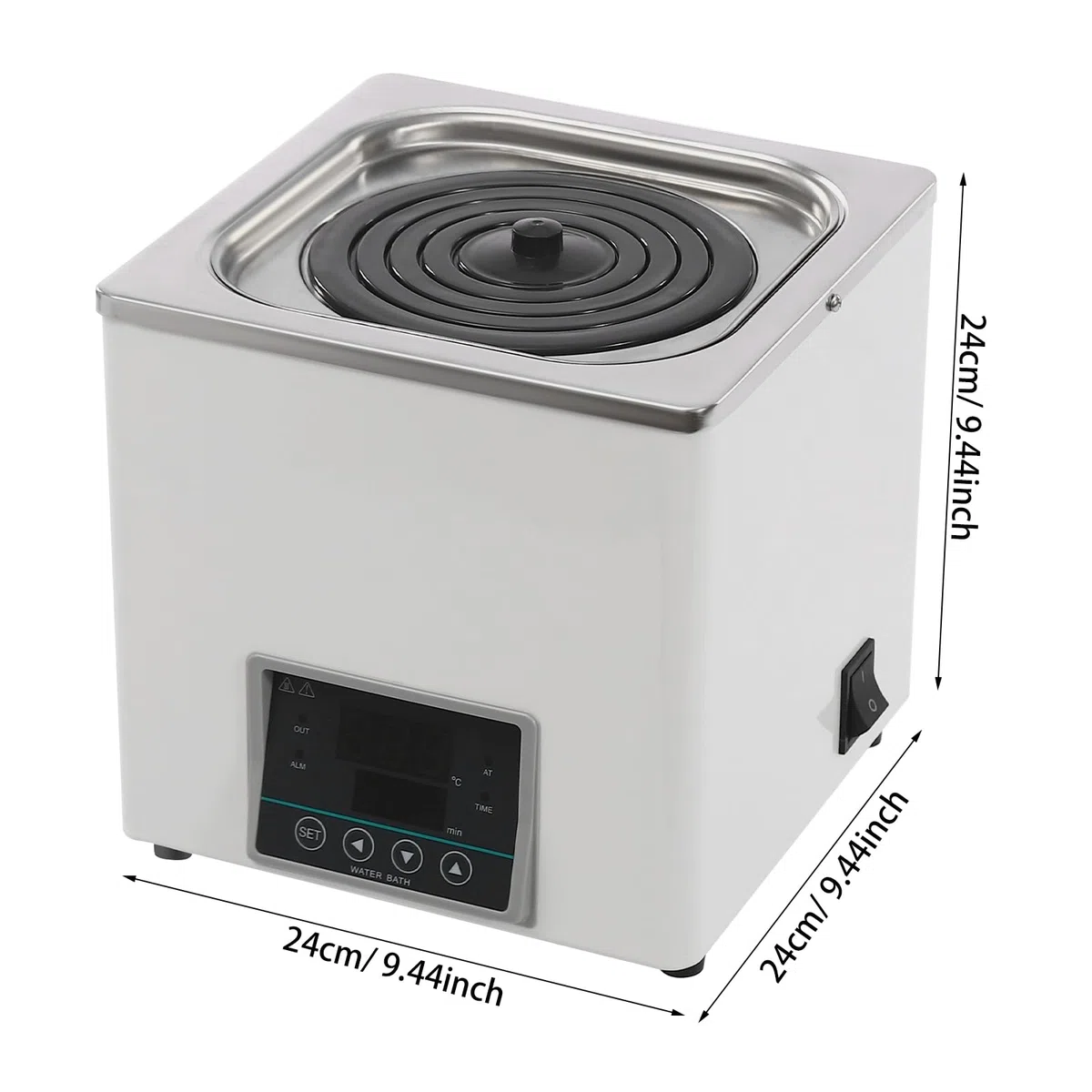 3L Labor-Wasserbad mit Anti-Trockenbrenner-Sensor, Wasserbadheizer für Laborversuche, Digitales Thermostat Wasserbad für Destillation Trocknung Konzentration und Erwärmung