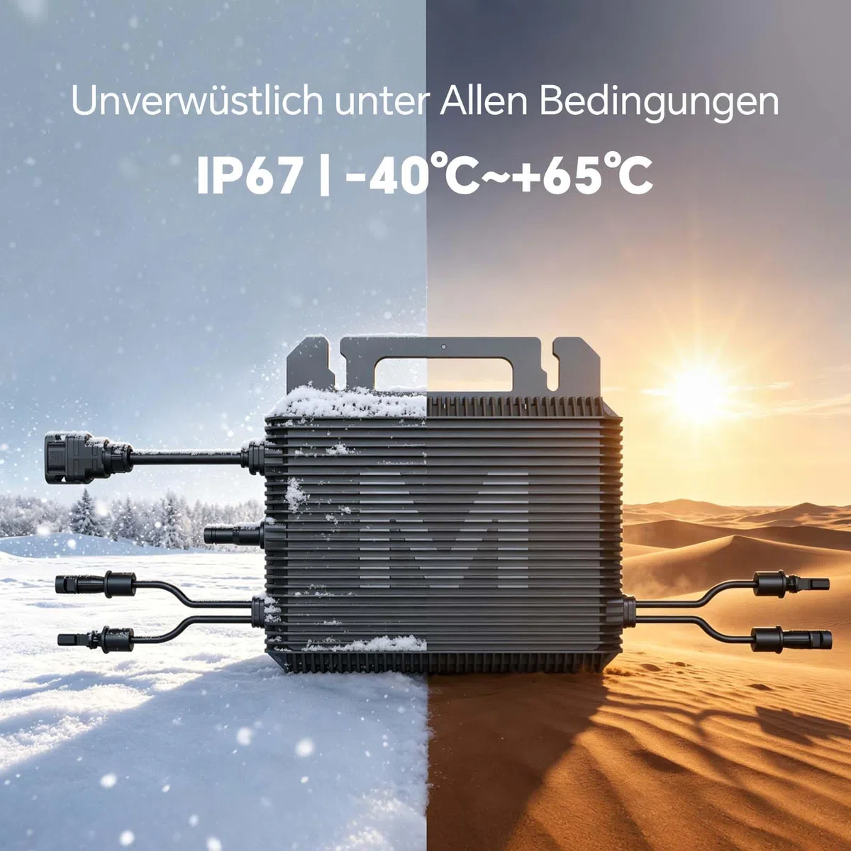 Marstek Mikro-Wechselrichter 800W (Upgrade 2026), Mikrowechselrichter für Balkonkraftwerk, 2MPPT, 0% MwSt, IP-67, WiFi, App-Steuerung, Plug & Play, für Photovoltaik-Module