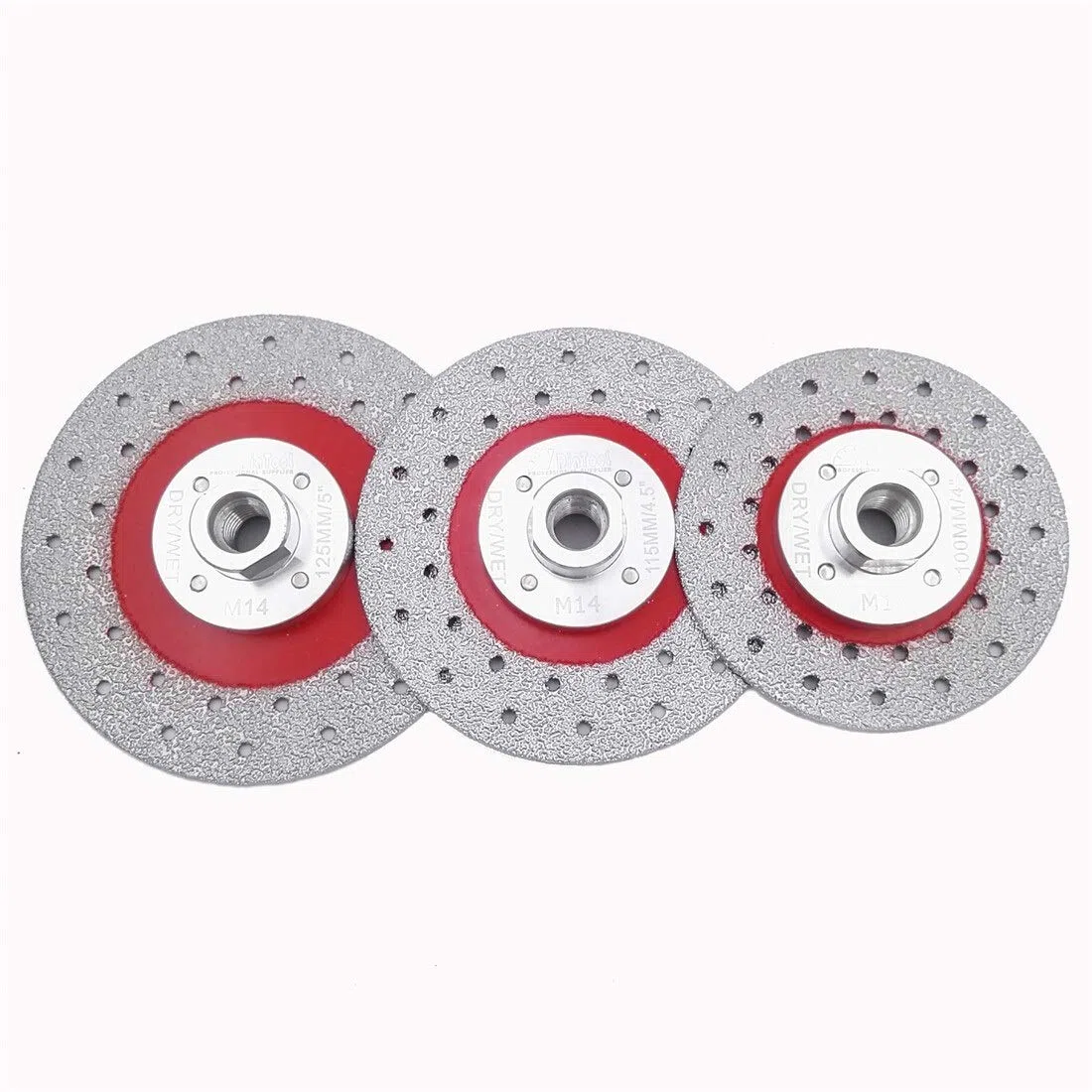 Doppelseitige vakuumgelöteten Diamant-Ausschnitt-Schleifscheibe M14 Gewindeschneid Shaping Polierstein Porzellan Räder Schleifscheibe (Color : 125mm, Size : 2pcs)