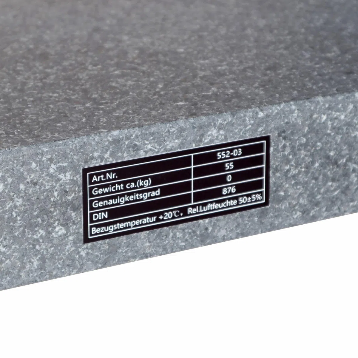 ASIMETO Granit-Messplatte Kontrollplatte DIN 876/0 – 400 x 250 x 50 mm, feingeschliffene Oberfläche, mit Werkskalibrierschein