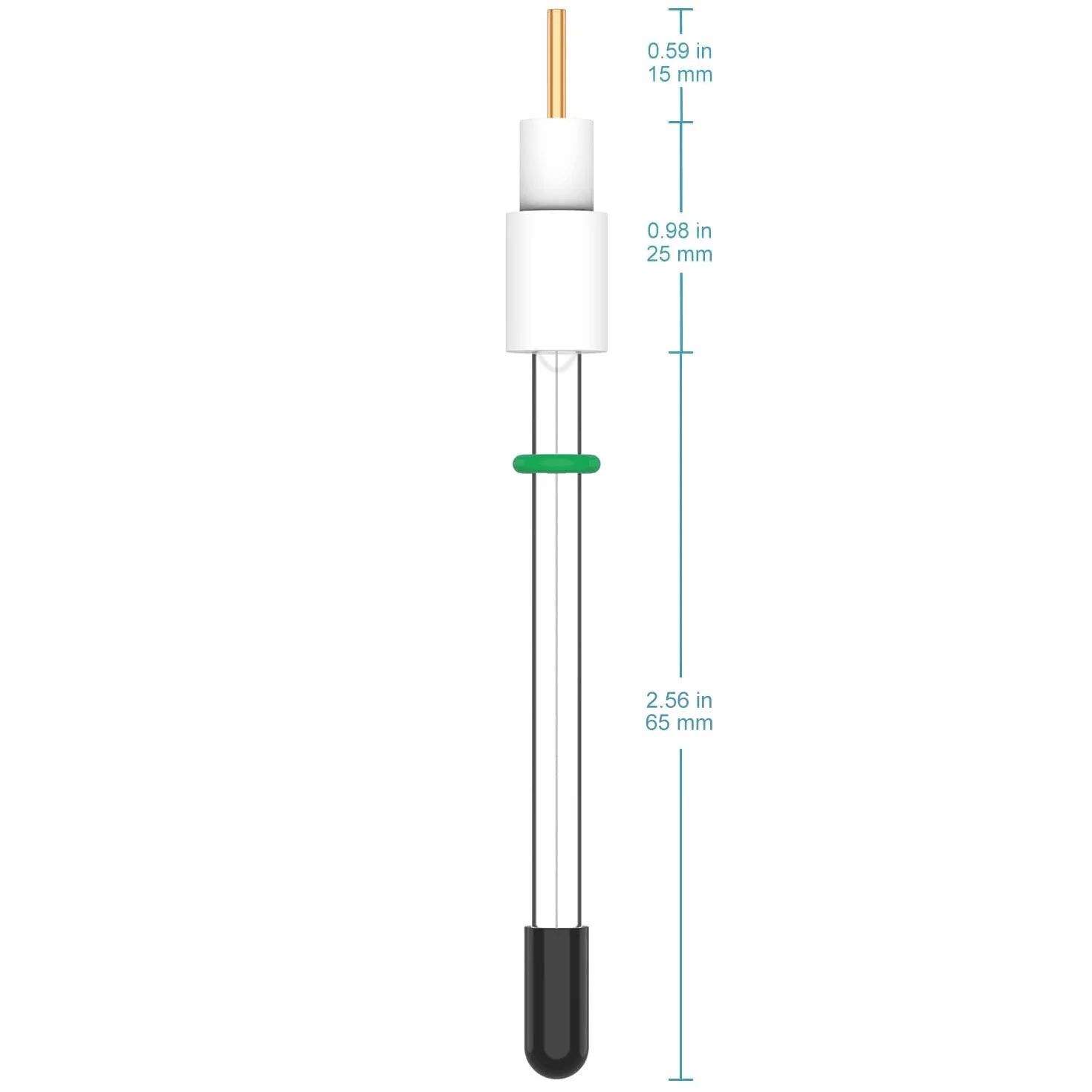 stonylab Silberchlorid-Referenzelektrode, Ag/AgCl Referenzelektrode, 6 x 65 mm Länge, Neutrale Elektrode für die meisten Elektrolysezellen