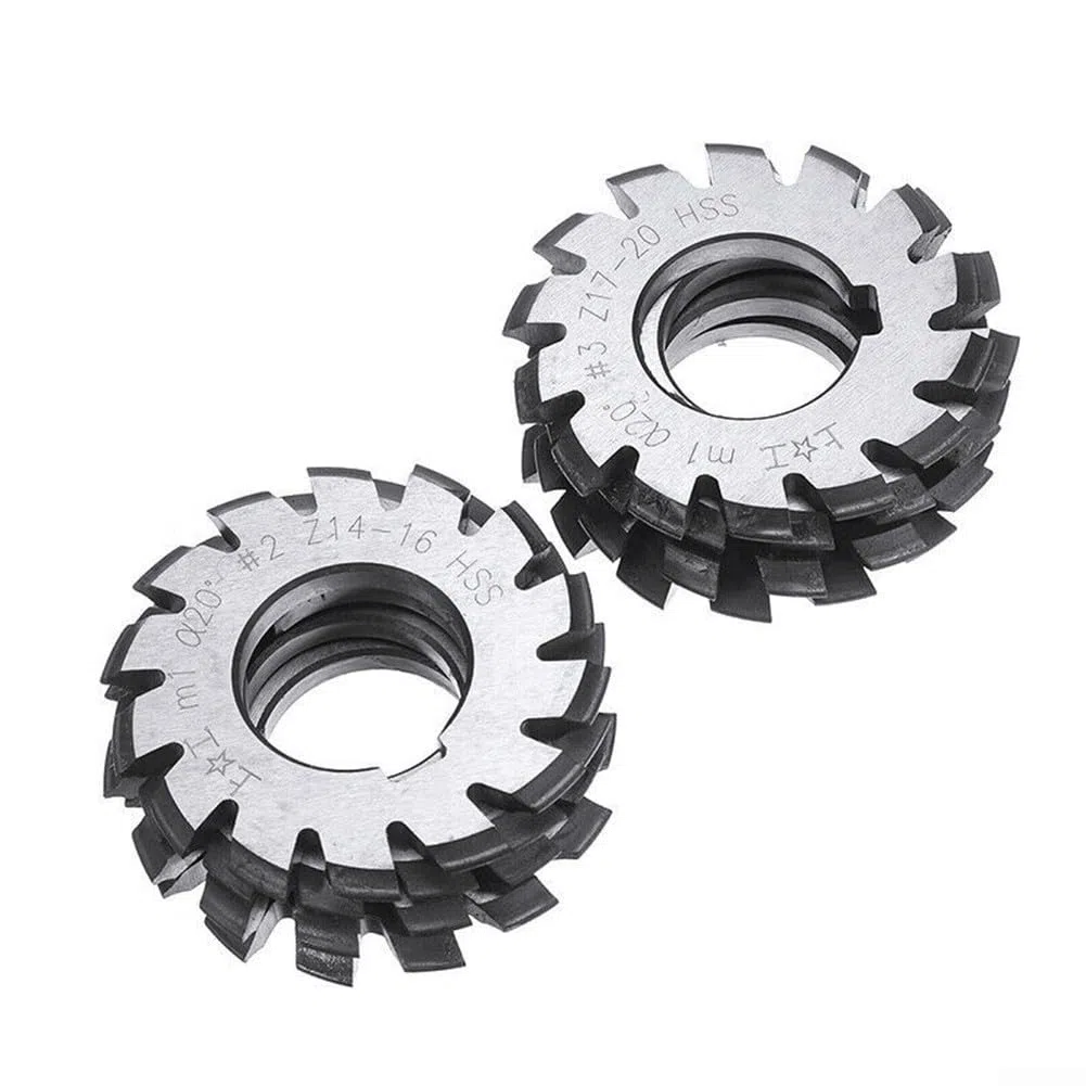 M1 Modul Zahnradschneider Set, 8-teilig Involute Fräser HSS 22mm Schaft, 20 Grad Druckwinkel für industrielle Getriebeherstellung