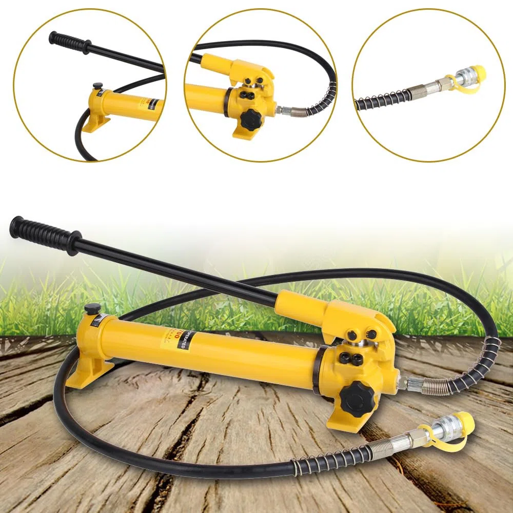 CP-700 Handhydraulikpumpe Werkzeug, 2-stufiger Kolbenzylinder 10K PSI Pumpe, geeignet für 4-ton 10-ton Hydraulikzylinder und andere hydraulische Anwendungen