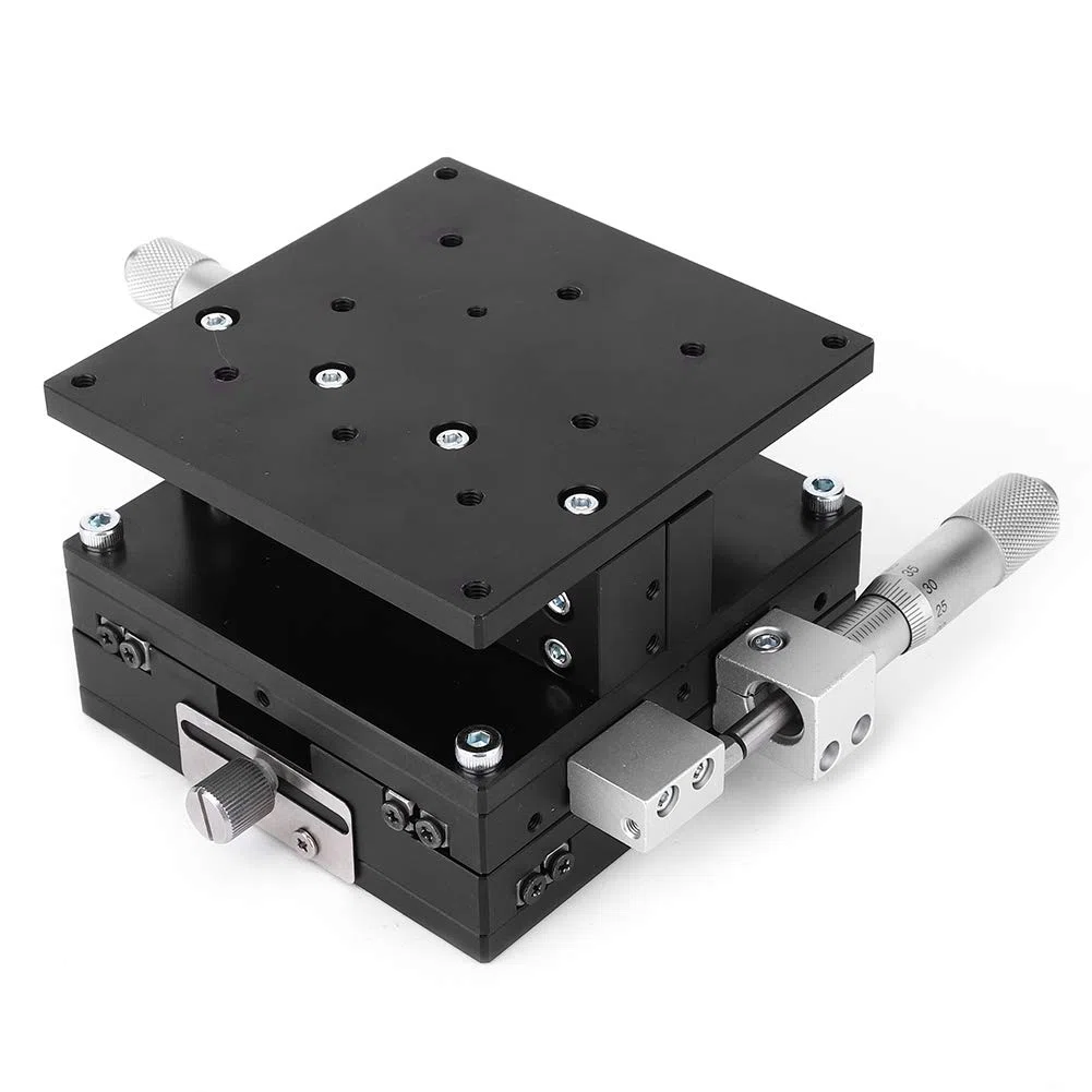 Trimmlager-Tuning-Plattform, 90 x 90 mm XYZ 3-Achsen-Trimmplattform, manueller Lineartisch-Tuning-Schiebetisch für präzise Messungen im optischen Labor
