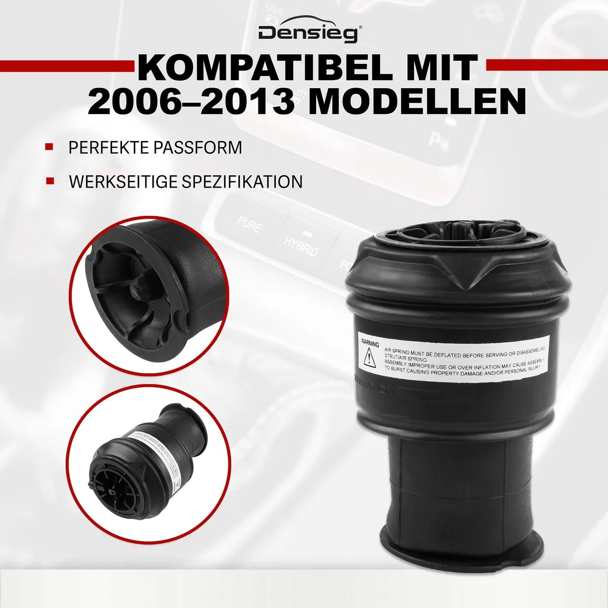 2x Luftfederbälge Hinten Links + Rechts für Citroen C4 Grand Picasso, Ersatz für 5102GN 5102R8, Repariert Durchhängen & stellt Fahrzeughöhe wieder her, Luftfederung Set