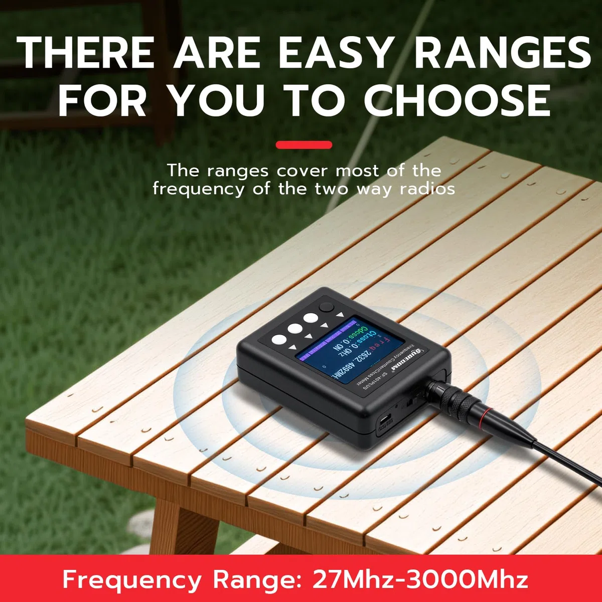 Gam3Gear Surecom SF401 Plus 27Mhz-3000Mhz tragbares Funk-Frequenzzähler-Messgerät mit CTCCSS DCS-Decoder