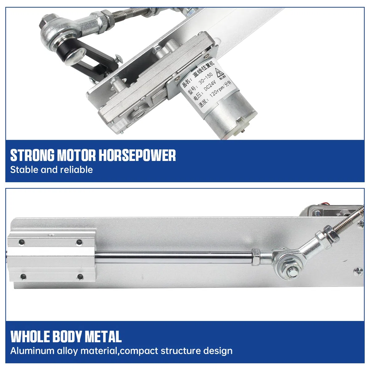 RATTMMOTOR Hubkolben Linearaktuator Stroke 1.18-6 inch DC 24V 120RPM Geschwindigkeit Einstellbare Linearantrieb 30-150mm mit Drehzahlregler (24VDC, 3-15CM/120RPM)