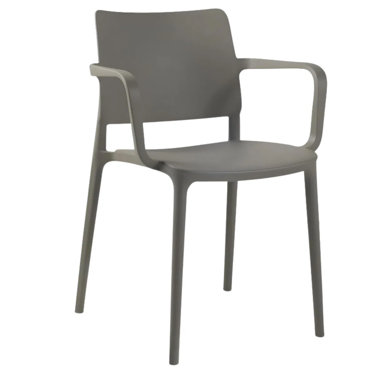 PAPATYA Joy-K Designstuhl mit Einer Belastbarkeit von 200 kg stapelbar, Terassenstuhl aus Kunststoff UV beständig, Leichter Stuhl mit Rückenlehne für Balkonstuhl aus Polypropylen (1, Grau-braun)