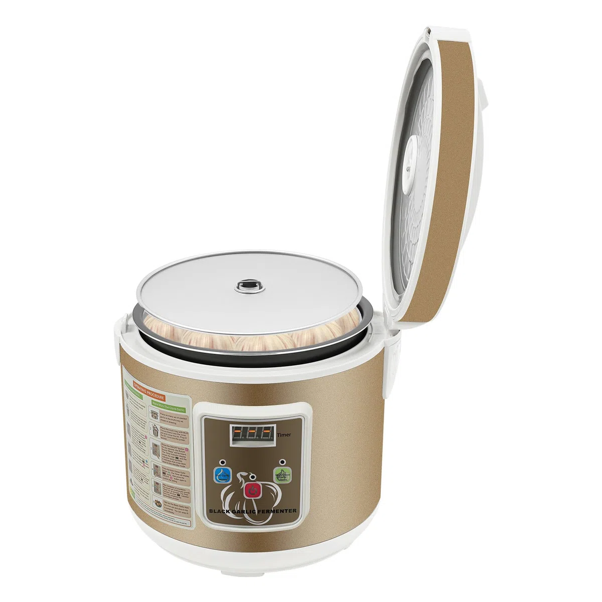 Schwarzer Knoblauch Fermenter, 5L Knoblauch Fermentiermaschine, Voll Automatische Intelligente Steuerung Garlics Maker, 90W DIY Garlic Kocher, Zeit Einstellbar, für Verwendung bei der Lebensmit