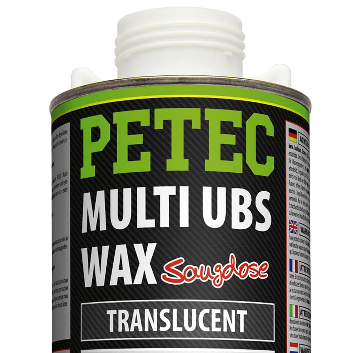 BandelOne enthält 6x 1L PETEC Multi Ubs Wax Transparent Transculent Saugdose Unterbodenschutz