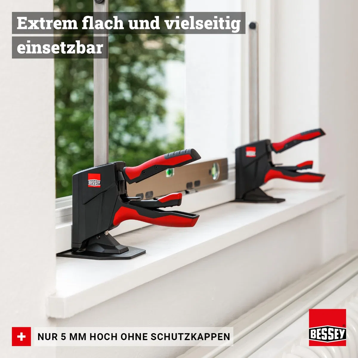 BESSEY BEYCEPS BEY23 Einhand-Montagewerkzeug, Heben/Spreizen 5-230 mm, Spannen 170-390 mm, Montagearbeiten mit bis zu 180 kg Hubkraft, Hebewerkzeug, Gewicht 1,60 kg, Schwarz/Rot