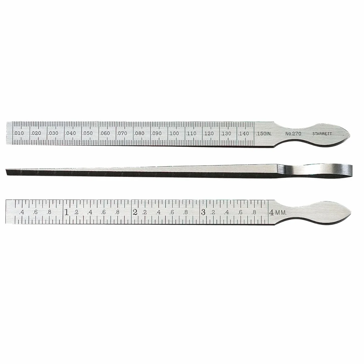 Starrett 270 7/16 Zoll x 6-1/4 Zoll Taper Gauge Edelstahl, Messkeil, 0.3 bis 150 Millimeter, 11mm x 160mm (B x L), Präzisionsabstandsstück