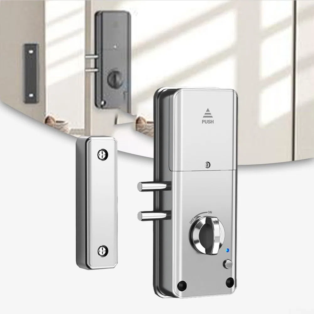 Unsichtbares Türschloss, intelligentes Türschloss ohne Bohren, Installation, App, Holztür, elektronisches Schloss, für den Innenbereich, Kartenschlag, Bluetooth-Fernbedienungsschloss (Tuya-Schloss,