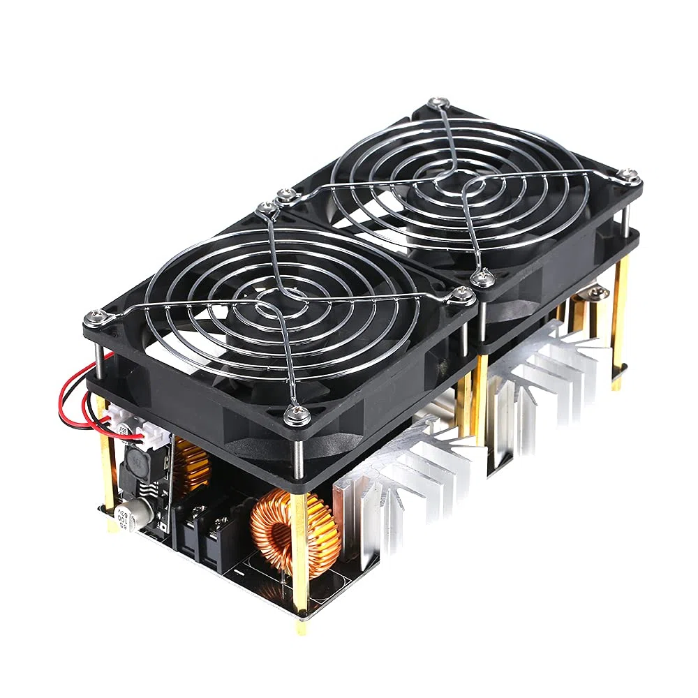 Induktionsheizplatine, 1800W 40A 12V-48V ZVS Hochfrequenz Induktionserwärmung Induktionsheizungsausschöpfermodul DIY Flyback Driver Heizung Gute Wärmeableitung mit Spulenzubehör Treiberheizung