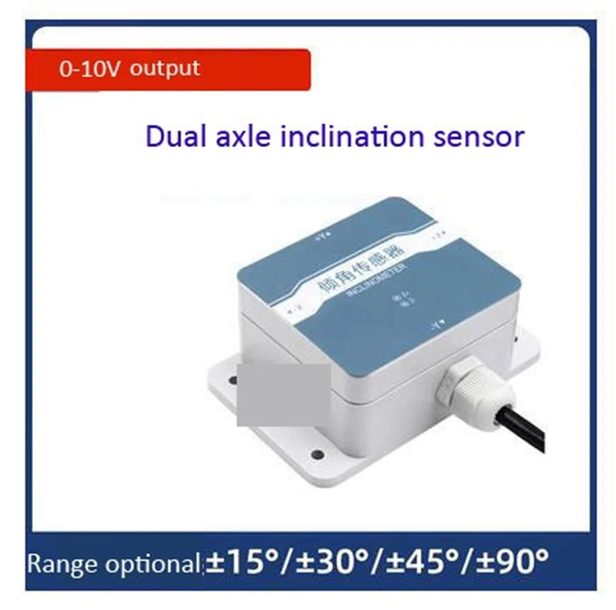 RS485 Non-Contact Industrial Tilt Sensor Digital Crane Six axis Angle Inclination Sensor for Solar Tracking System(0-10V Double axis)