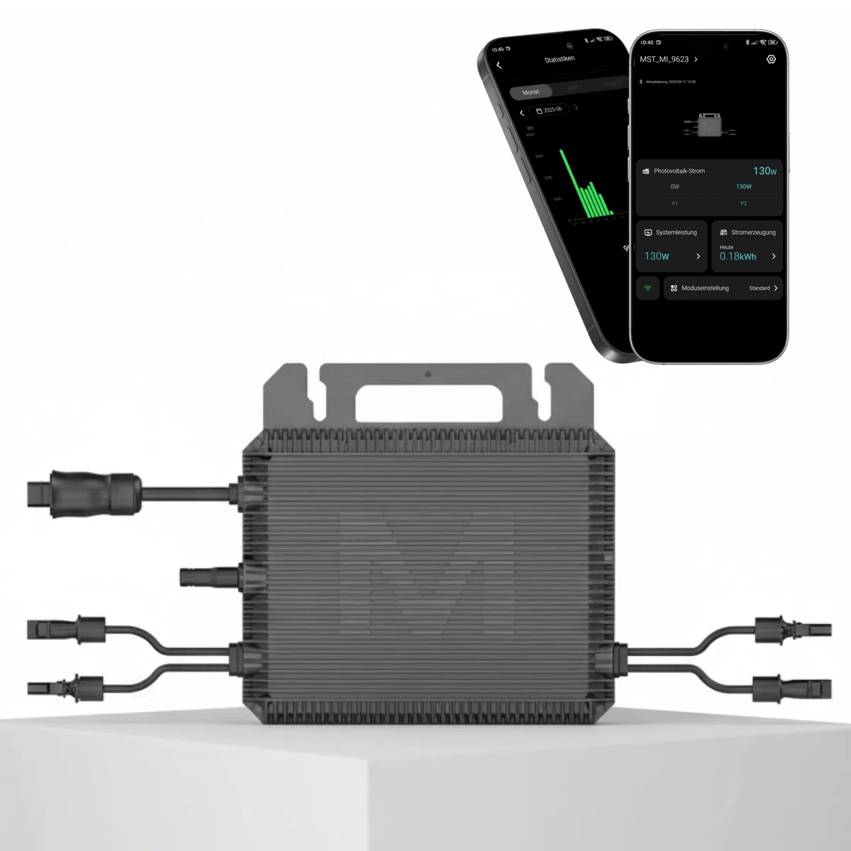 MARSTEK Mikro-Wechselrichter 800 W MST-MI0800 für Balkonkraftwerk, IP67 wetterfest, Plug-&-Play Installation, 2 MPPT, Bluetooth & WiFi, Micro Inverter