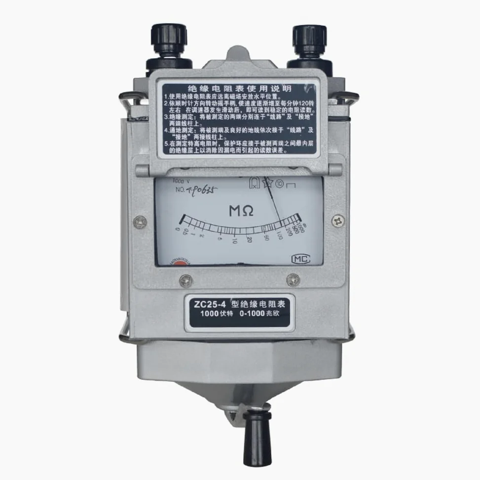 ZC25-4 Isolationswiderstandsprüfer, 1000 V, Tramegger, Elektriker, Megohmmeter, Handkurbel, Tramegger, Kunststoff