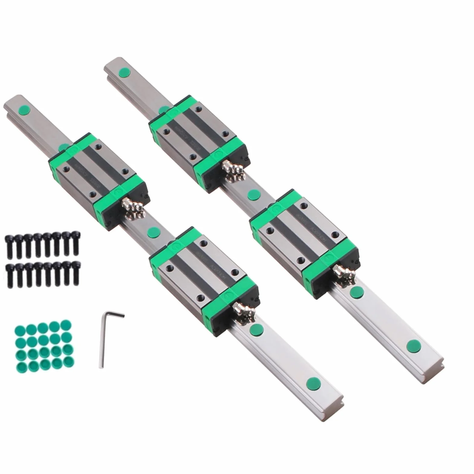 HGR15 1500mm Linearschiene 2 Stück Linearführung mit 4 Stück HGH15CA Schlittenschieberblock 15mm lineare Schiene Gleitset Set für DIY 3D-Drucker und CNC-Maschinen