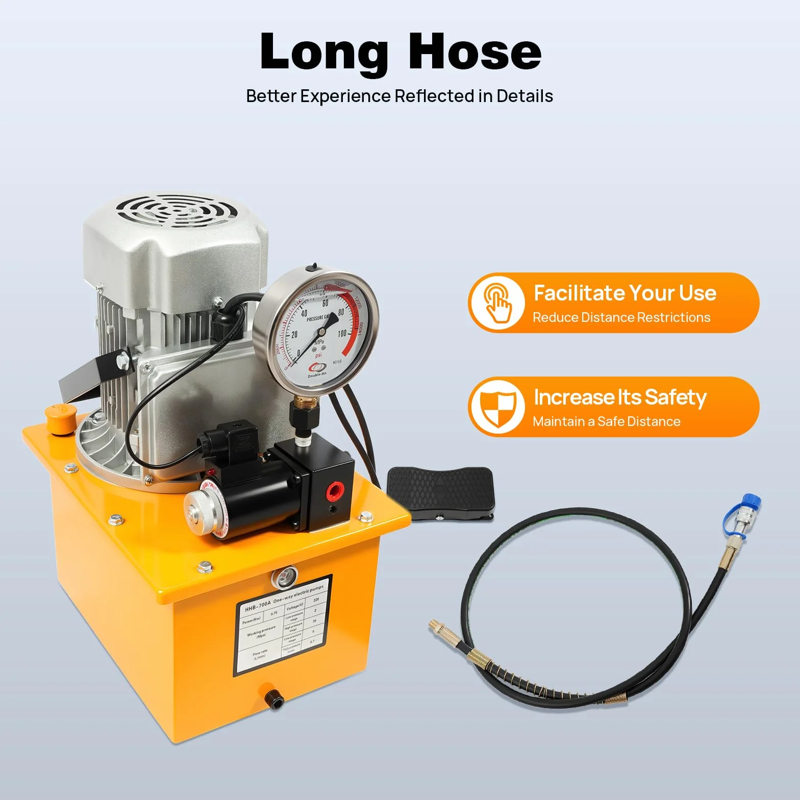 Elektrische Hydraulikpumpe mit 7L Kraftstofftank, 750W 220V Hydraulikaggregat Elektrohydraulik Pumpe Elektrohydraulikpumpe,2-70Mpa Magnetventil Hydraulische Kraftpumpe für Automobilherstellung Wartung